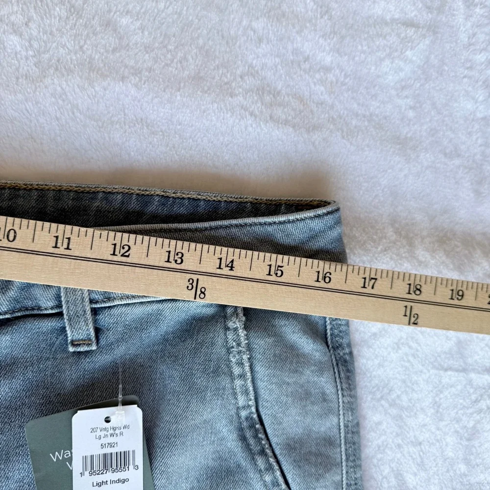 LL Bean 207 Vintage Jeans Womens 12 Reg Light Indigo Wide‎ Leg High Rise New